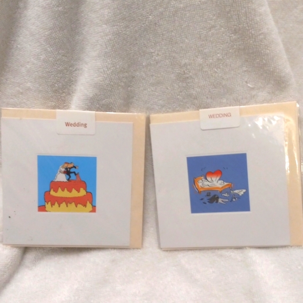 Vintage NWOT, 2 Greeting Wedding Cards, made in france.